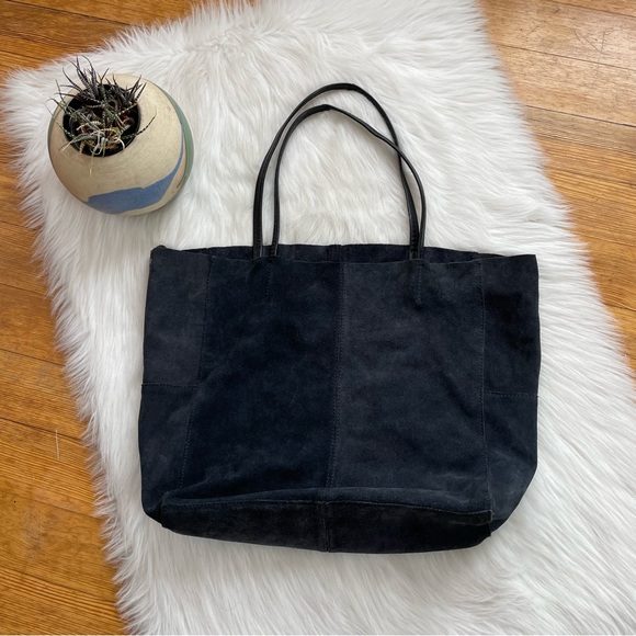 Mango large suede leather tote bag - Picture 3 of 9